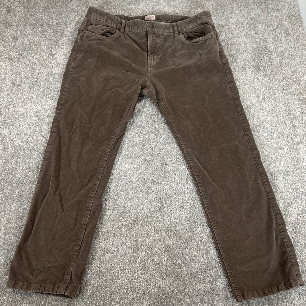 Faherty Corduroy Pants Mens 36 x 27 Straight Leg 5 Pocket Organic Cotton Blend